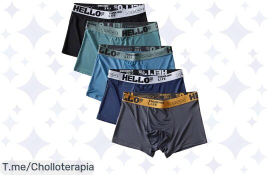 Desata tu lado sexy con el pack de 5 Boxer Shorts de Seda Helada, un super chollo que te hará sentir increíble ¡Hazte con esta oferta limitada antes de que desaparezca!