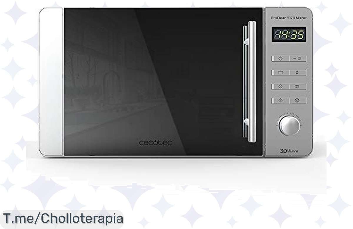 Descubre el Microondas Cecotec ProClean 5120 con grill y 20L de capacidad, un ofertón que transforma tu cocina y reduce la limpieza. ¡Aprovecha este super chollo antes de que se agote!