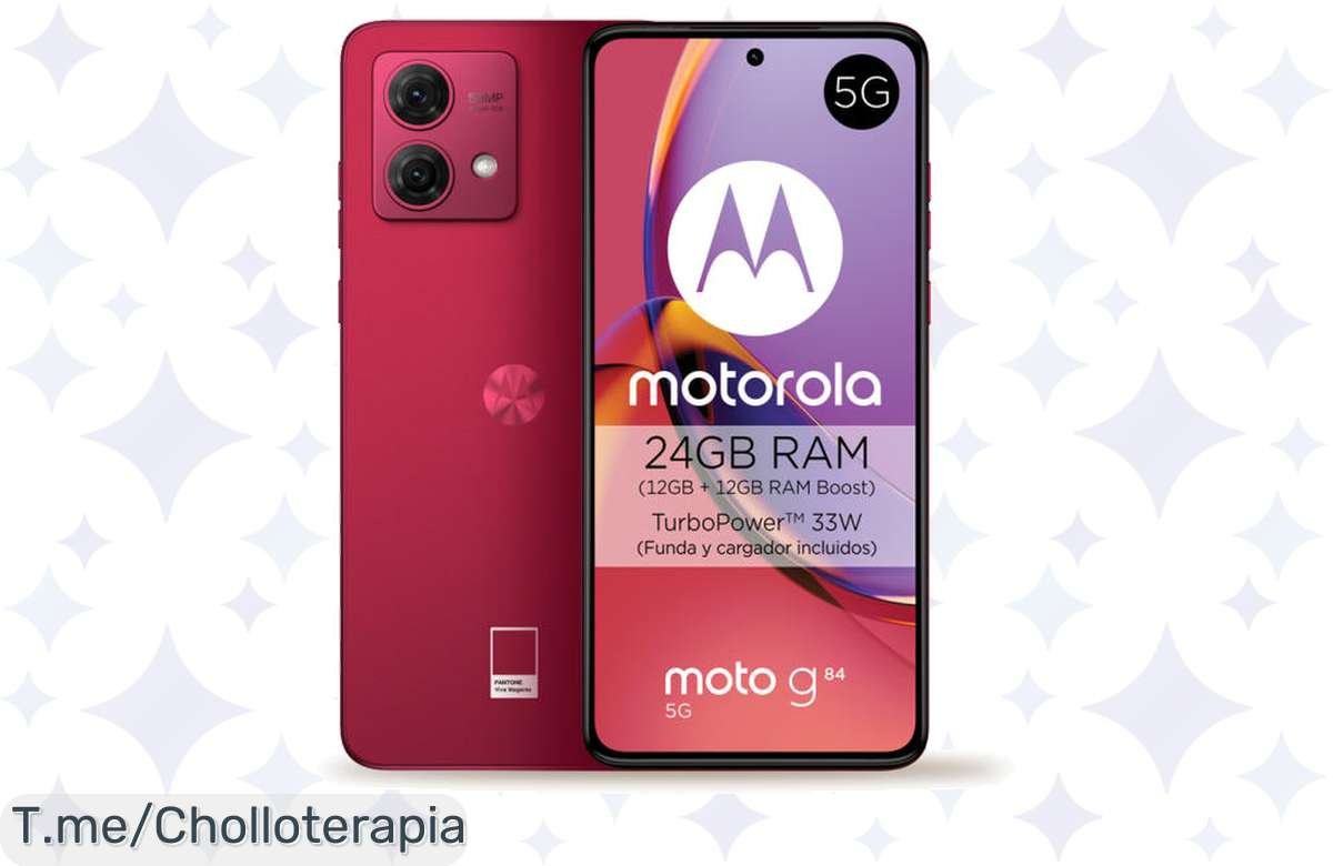 Descubre el Motorola Moto G84 5G: Pantalla pOLED de 6.5”, cámara dual de 50MP y batería gigante, ¡un ofertón que vuela rápido! No lo pienses más, compra ya tu super chollo.