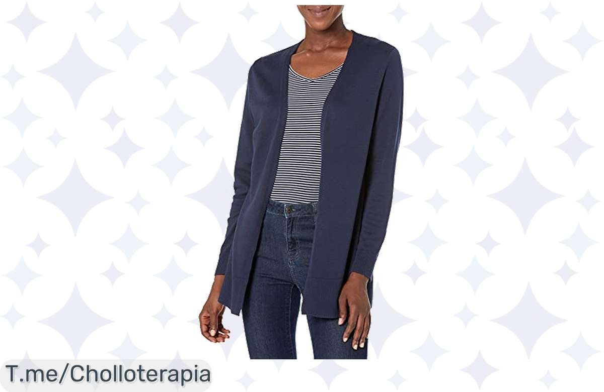 Descubre el cárdigan ligero que te abrazará como un sueño; ¡super chollo! Transforma tu look con este ofertón único, disponible solo por tiempo limitado. ¡Cómpralo ya!