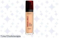 Descubre el chollazo de L'Oréal Paris con su maquillaje líquido Infaillible 32h Fresh Wear, cobertura impecable y frescura todo el día ¡Oferta única a precio loco, consigue el tuyo ya!