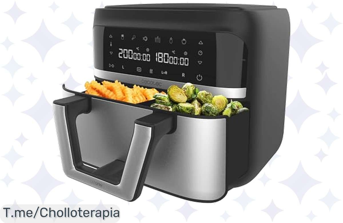 Descubre el chollazo de la temporada con la freidora de aire Cecotec Dual 9000, ¡un super chollo saludable que hará volar tus recetas! No esperes más y compra ya antes de que se agote.