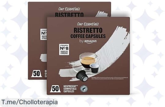 Descubre el chollazo del café con 50 cápsulas de espresso Ristretto, un sabor delicioso que te hará sonreír ¡No esperes más y compra antes de que se agote!