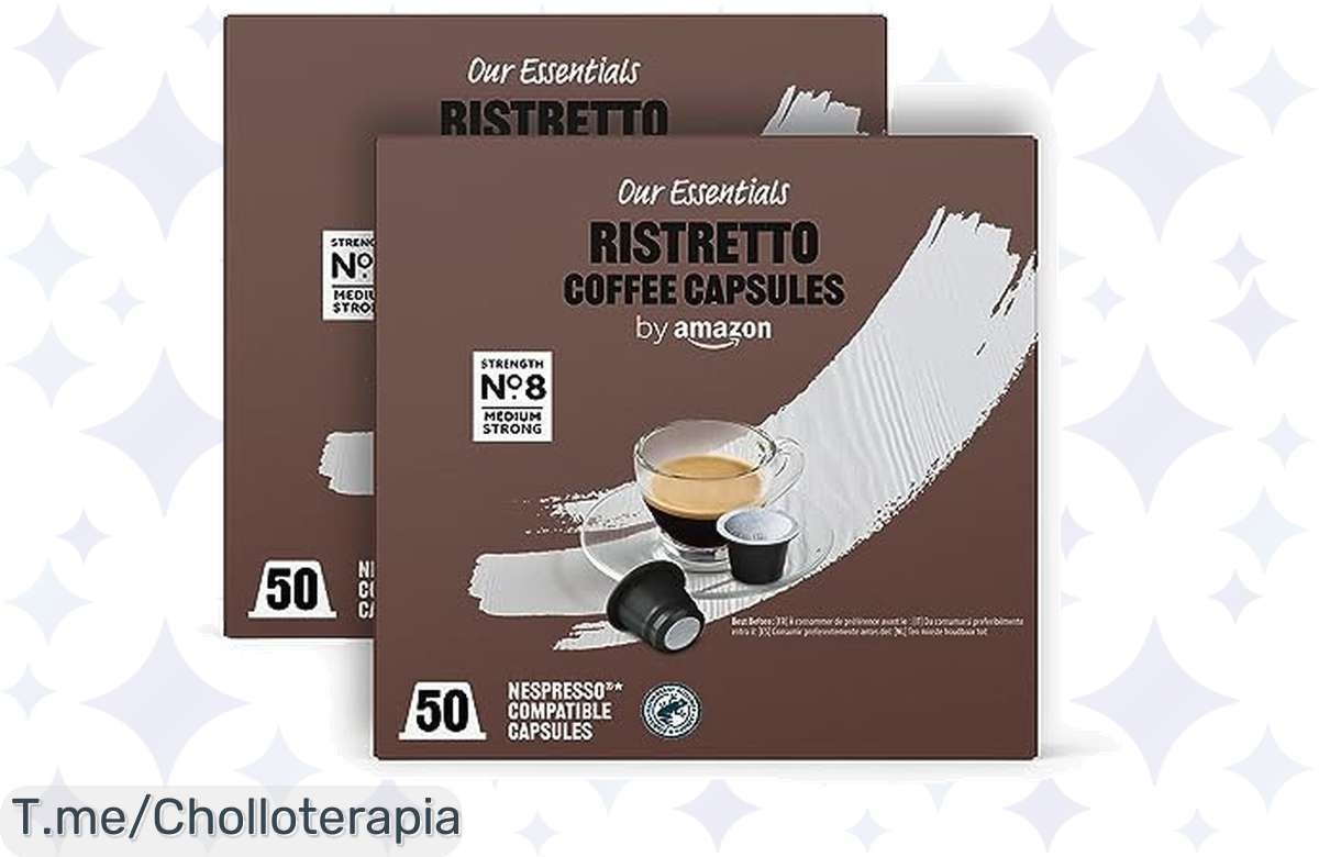 Descubre el chollazo del café con 50 cápsulas de espresso Ristretto, un sabor delicioso que te hará sonreír. ¡No esperes más y compra antes de que se agote!