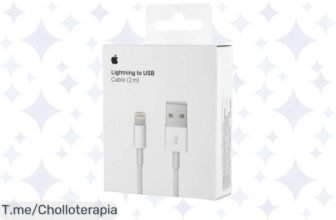 Descubre el chollo del año: Cable USB Lightning Apple de 2 metros, carga rápida y sin enredos ¡Aprovecha este ofertón limitado antes de que se agote!