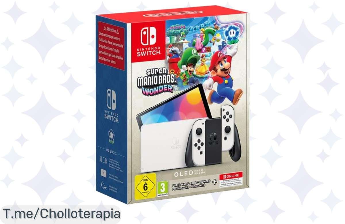 Descubre el chollo del año: Nintendo Switch OLED Blanca con Super Mario Bros. Wonder y 12 meses de Nintendo Switch Online a un precio loco, ¡apresúrate antes que se agote!