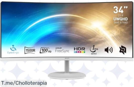 Descubre el monitor curvo MSI PRO MP341CQW a precio loco, disfruta de una imagen espectacular y cuida tus ojos ¡Compra ahora antes que se agote esta oferta única!