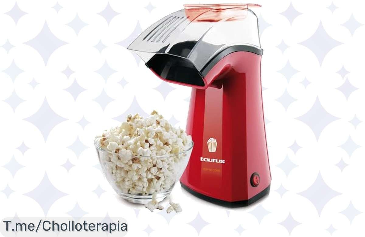 Descubre el ofertón de Taurus Pop’N’Corn: ¡palomitas saludables en solo 3 minutos! Disfruta cada snack como una fiesta. No dejes pasar este super chollo, ¡compra ya!