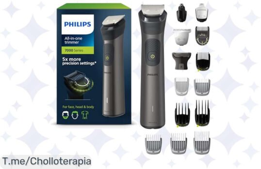 Descubre el ofertón de la Philips Recortadora Serie 7000: cortes perfectos, cuchillas duraderas y carga rápida Solo por tiempo limitado a un precio loco ¡No te quedes sin ella!