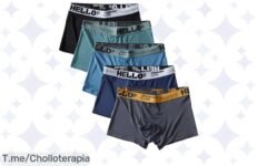 Descubre el ofertón de verano: ¡5 boxer shorts de seda helada para hombre! Ultra cómodos y sexys, solo por tiempo limitado No te quedes sin tu precio loco ahora mismo