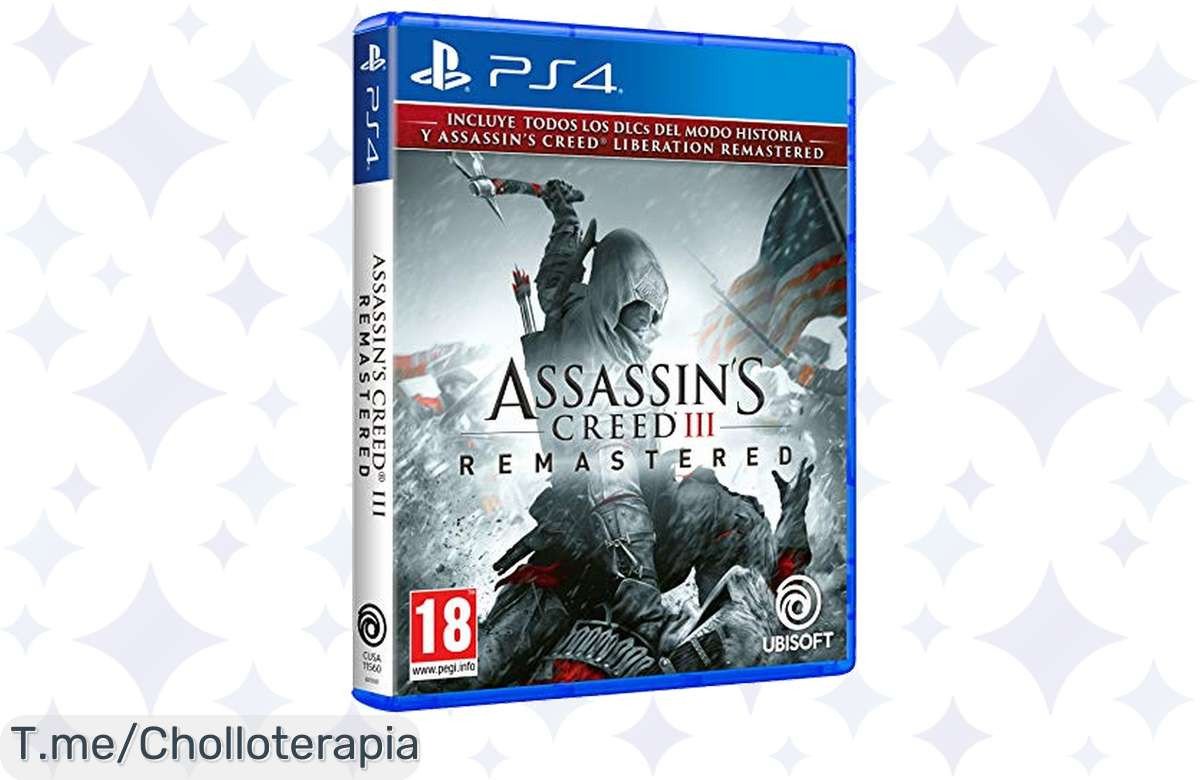 Descubre el super chollo de Assassin’s Creed III Remastered: gráficos impresionantes y una aventura épica en un solo pack. ¡Hazte con él ya antes que se acabe esta oferta única!