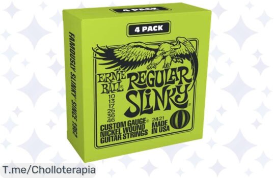 Descubre el super chollo de Ernie Ball Regular Slinky: 4 juegos de cuerdas premium a un precio loco ¡Hazlo tuyo y rockea como una leyenda antes que se acabe!