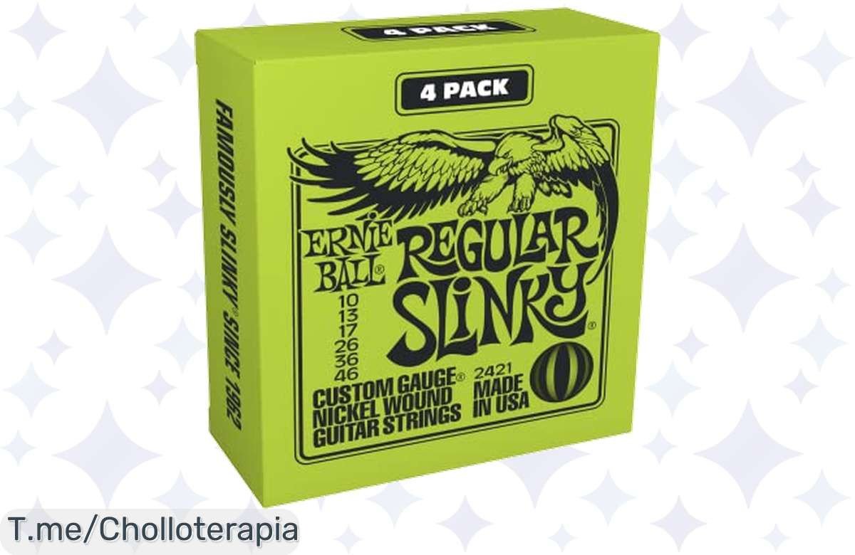 Descubre el super chollo de Ernie Ball Regular Slinky: 4 juegos de cuerdas premium a un precio loco. ¡Hazlo tuyo y rockea como una leyenda antes que se acabe!
