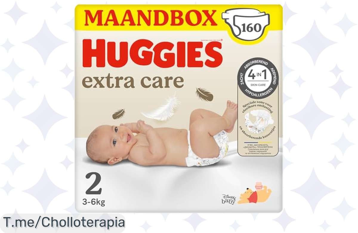 Descubre el súper chollo de Huggies Extra Care: 160 pañales Disney que cuidan la piel de tu bebé. ¡No te pierdas este ofertón, las existencias vuelan!