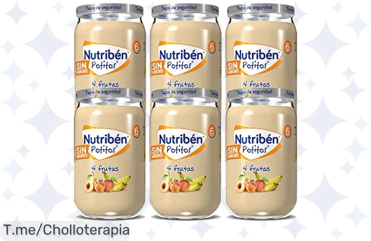 Descubre el super chollo de Nutribén Potitos: 4 frutas deliciosas sin azúcares añadidos para los más pequeños. ¡No te pierdas esta oferta única, compra ya antes que se agote!