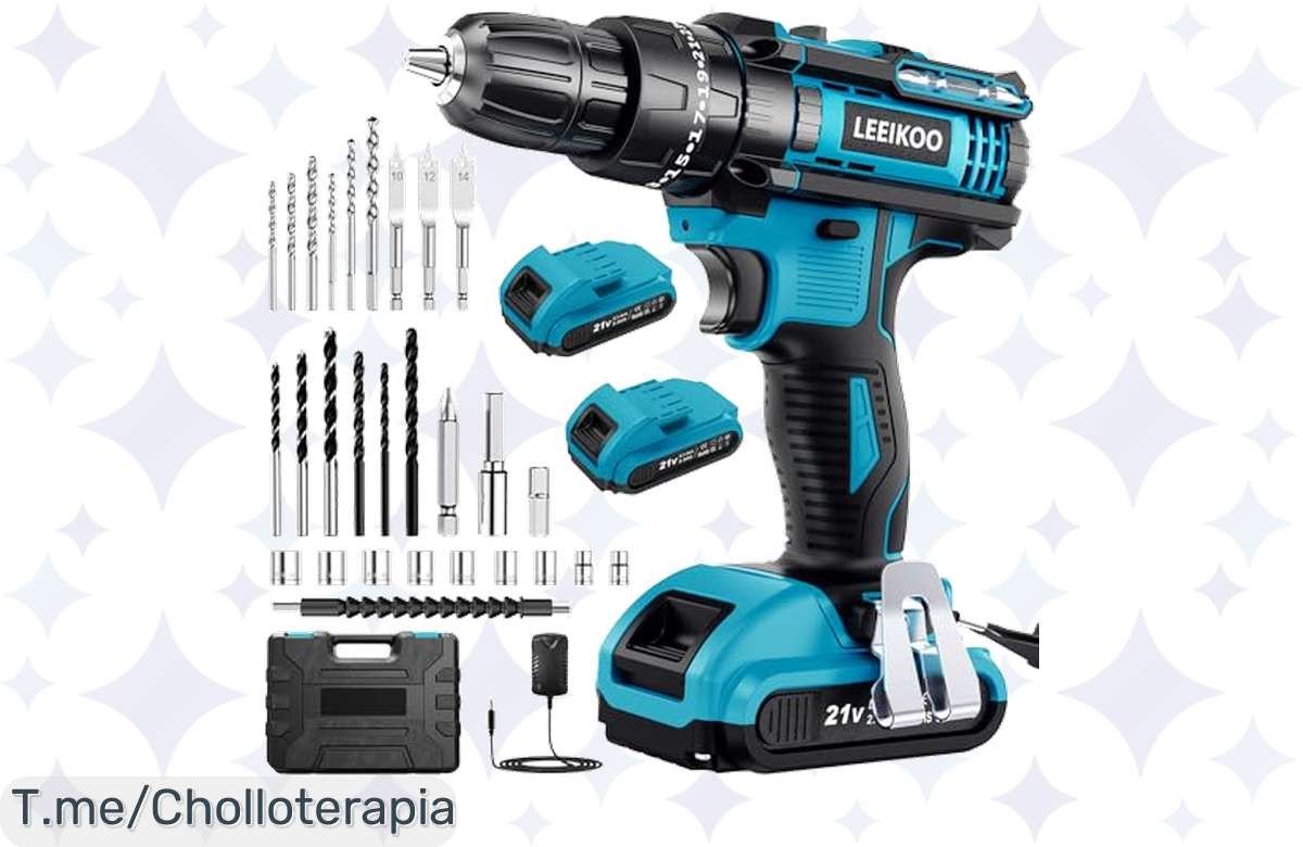 Descubre el super chollo del LEEIKOO Taladro Percutor 21V con 42N.m de potencia y 30 accesorios: ¡aprovecha este ofertón antes que se agote!
