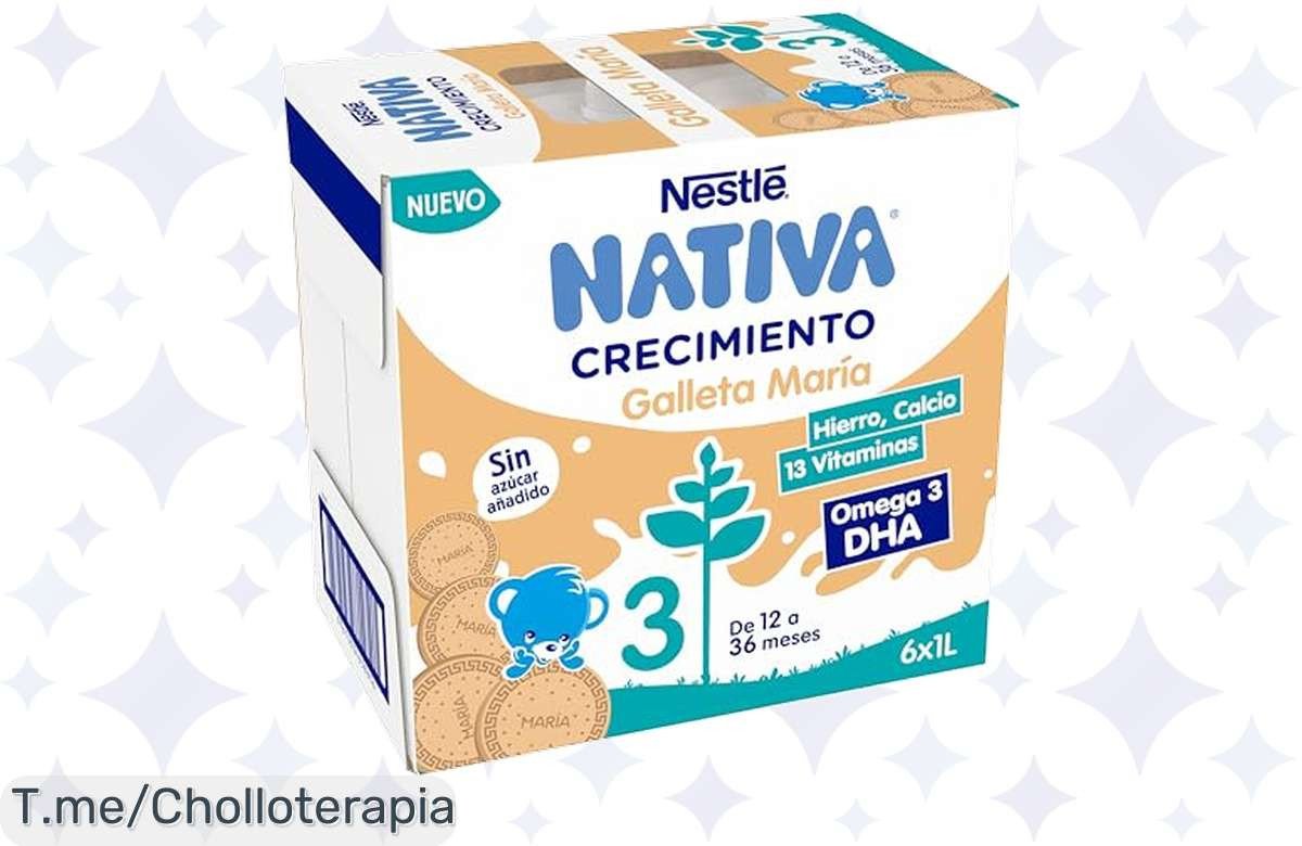 Descubre el super chollo en NESTLÉ NATIVA Leche de crecimiento 3 con Omega 3 DHA, un ofertón que potencia la mente y refuerza los huesos. ¡Compra ya antes de que se acabe!