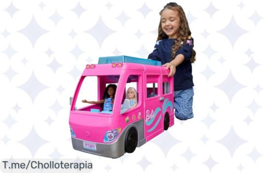 Descubre la Barbie Supercaravana Dreamcamper: ¡Diversión sin límites con tobogán y más de 60 accesorios! Aprovecha este ofertón único antes de que se agote, compra ya tu chollazo