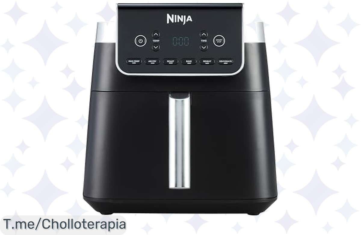 Descubre la Ninja MAX PRO: ¡La freidora de aire que fríe con 75% menos grasa y cocina para toda la familia! Aprovecha este ofertón y transforma tu cocina hoy mismo.