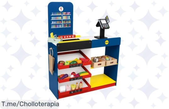 Descubre la Tienda Lidl de Madera con escáner luminoso y cinta transportadora, ¡un ofertón que hará brillar la diversión! ¡Compra ahora antes de que se agote!