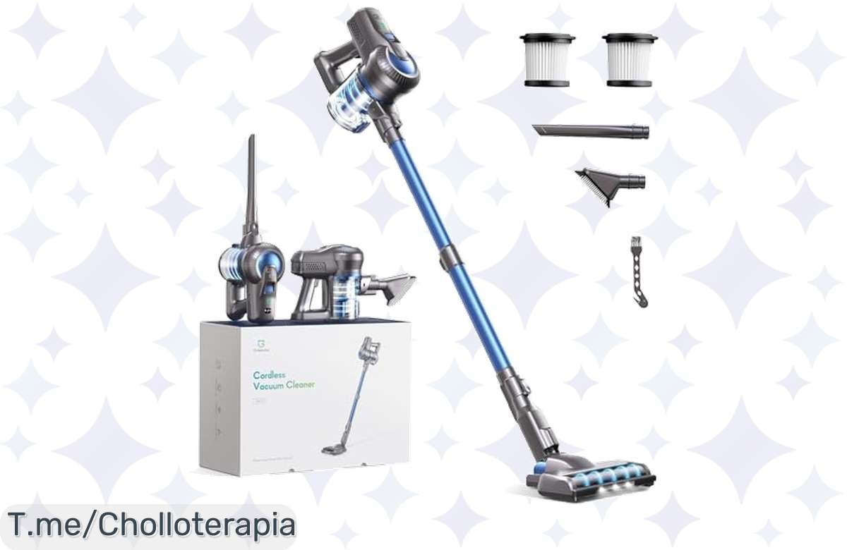 Descubre la aspiradora sin cable Greenote: ¡un ofertón 6 en 1 que limpia todo en solo 30 minutos! No dejes pasar este precio loco, las unidades vuelan rápido.
