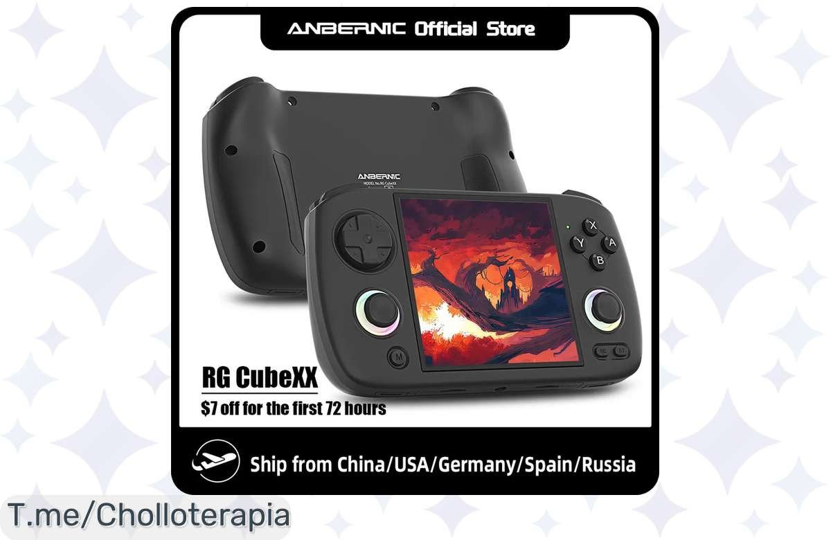Descubre la consola portátil ANBERNIC RG CubeXX y disfruta de juegos en HD como nunca con su pantalla IPS y WiFi 5G. ¡Aprovecha este super chollo antes de que se agote!