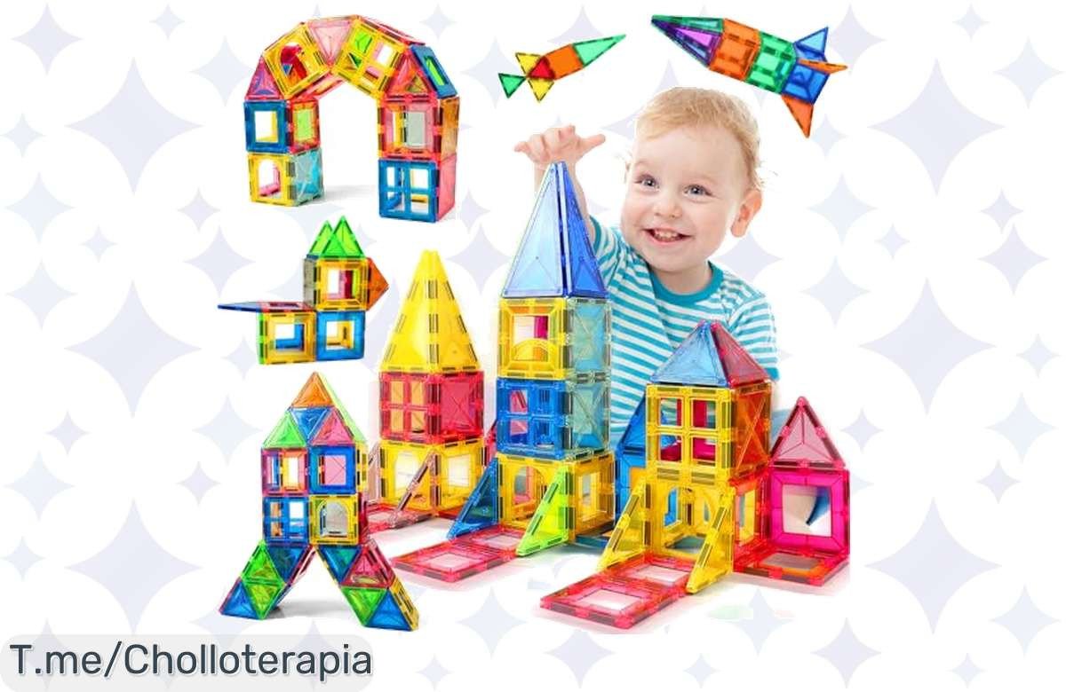 Descubre la magia de los bloques magnéticos GLADTOP: 45 piezas para desatar la creatividad en tus peques. ¡Ofertón imperdible, no dejes escapar este precio loco!