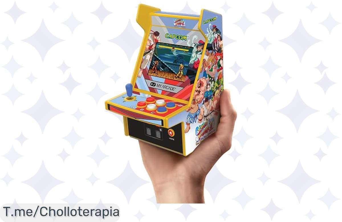 Descubre la micro máquina de juegos Street Fighter II, un super chollo para disfrutar donde quieras. ¡Compra ahora y no te quedes sin el tuyo, la oferta vuela!