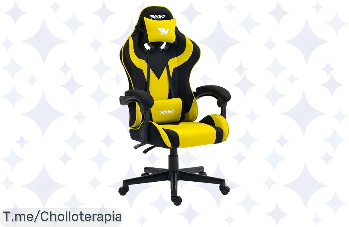 Descubre la silla gaming amarilla MUWO MystiX, un super chollo ergonómico que te hará jugar sin cansancio. Aprovecha este ofertón por tiempo limitado y transforma tu setup hoy mismo.