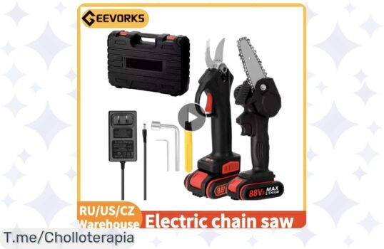 Descubre la tijera de podar eléctrica Geevorks con motor sin escobillas a un precio loco, ideal para transformar tu jardín ¡Aprovecha este ofertón y compra ya, stock limitado!