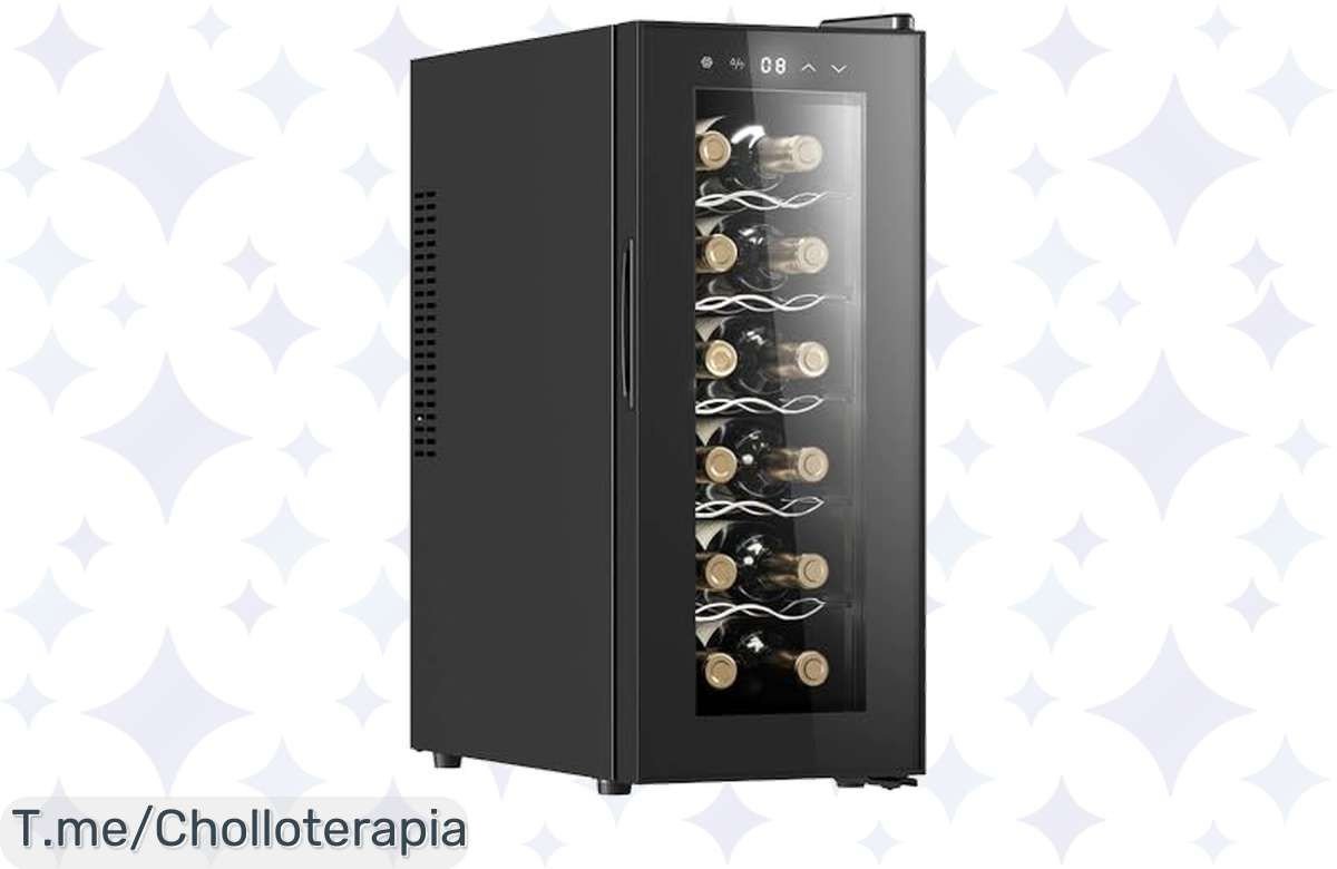 Descubre la vinoteca Cecotec Bolero GrandSommelier y enfría tu vino en minutos con un toque: super chollo, 12 botellas, temperatura ajustable. ¡Compra ya antes de que se agote!