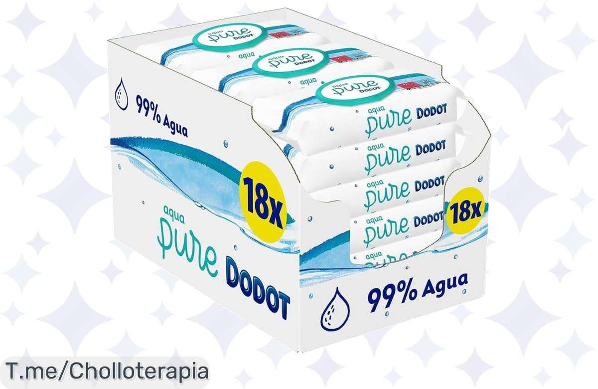 Descubre las toallitas Dodot Aqua Pure: 99% agua y 0% químicos, el super chollo que cuida la piel de tus peques. ¡Aprovecha este ofertón antes de que se agoten!