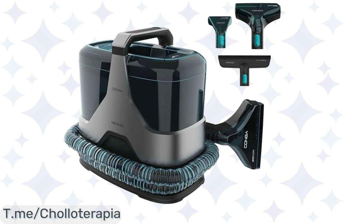 Dile adiós a las manchas con el Cecotec Conga 6000: limpieza fácil y rápida para tu tapicería. ¡No esperes más, esta oferta increíble no durará!