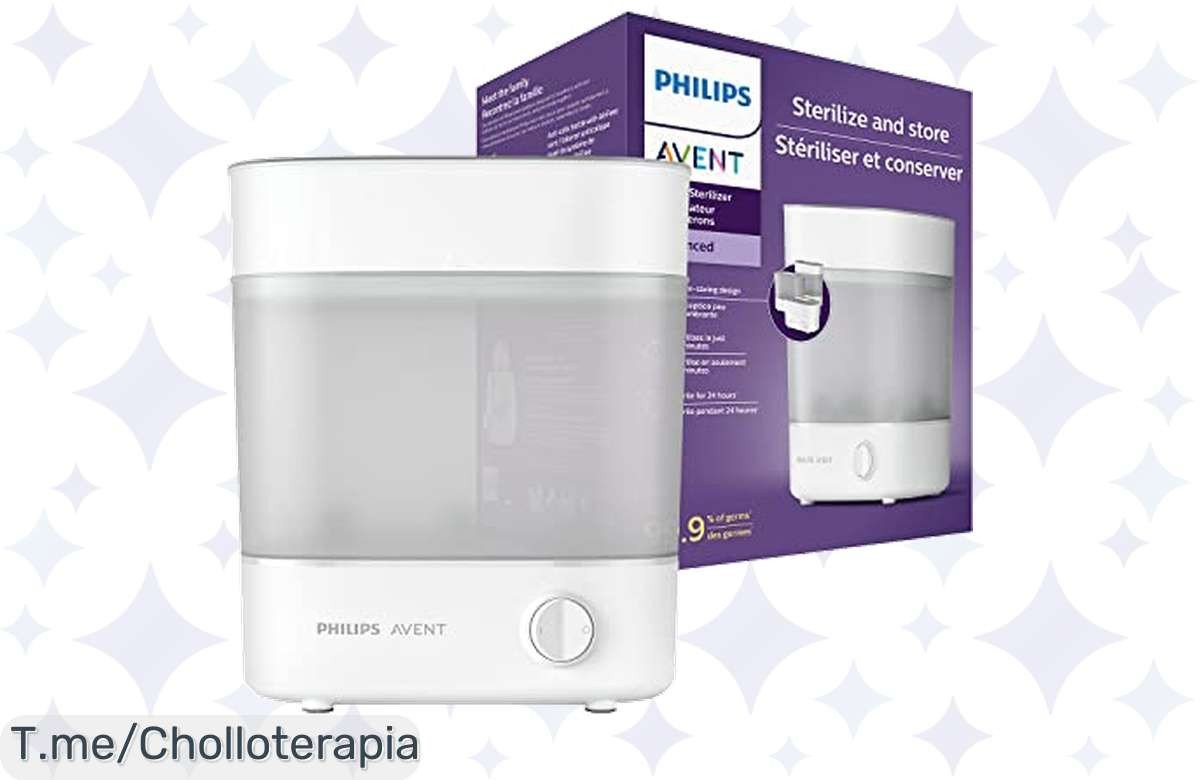 Esterilizador eléctrico Philips Avent a precio loco: elimina el 99,9% de gérmenes en solo 10 minutos y mantén todo estéril por 24 horas. ¡No te lo pierdas, oferta limitada!