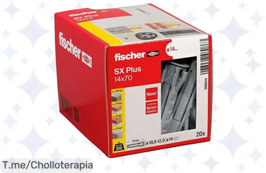 Fischer SX Plus: ¡Aprovecha este ofertón y consigue 20 anclajes de nylon que sujetan como un campeón! Mejora tu hogar con esta ganga antes de que se agote