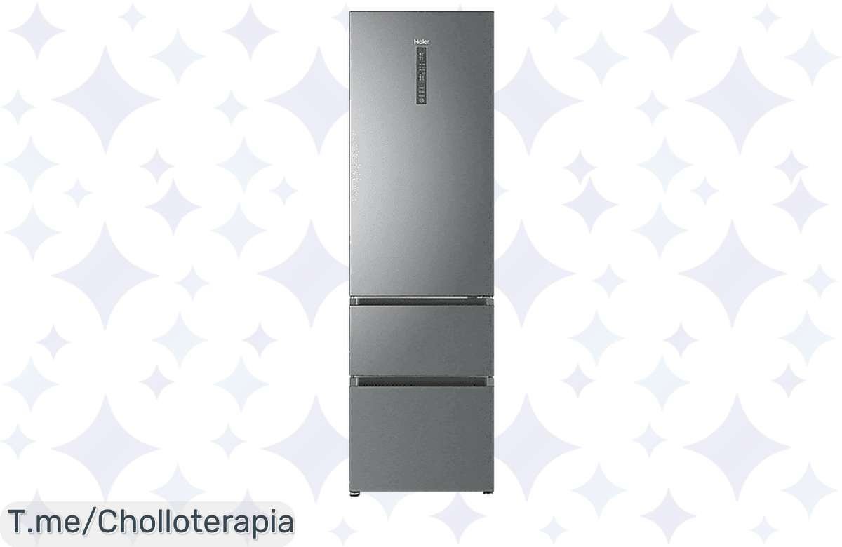 Frigorífico Combi Haier 3D 60 a precio loco: 371 l de espacio y tecnología No Frost para frescura eterna. ¡No dejes pasar esta oferta única y compra ya!