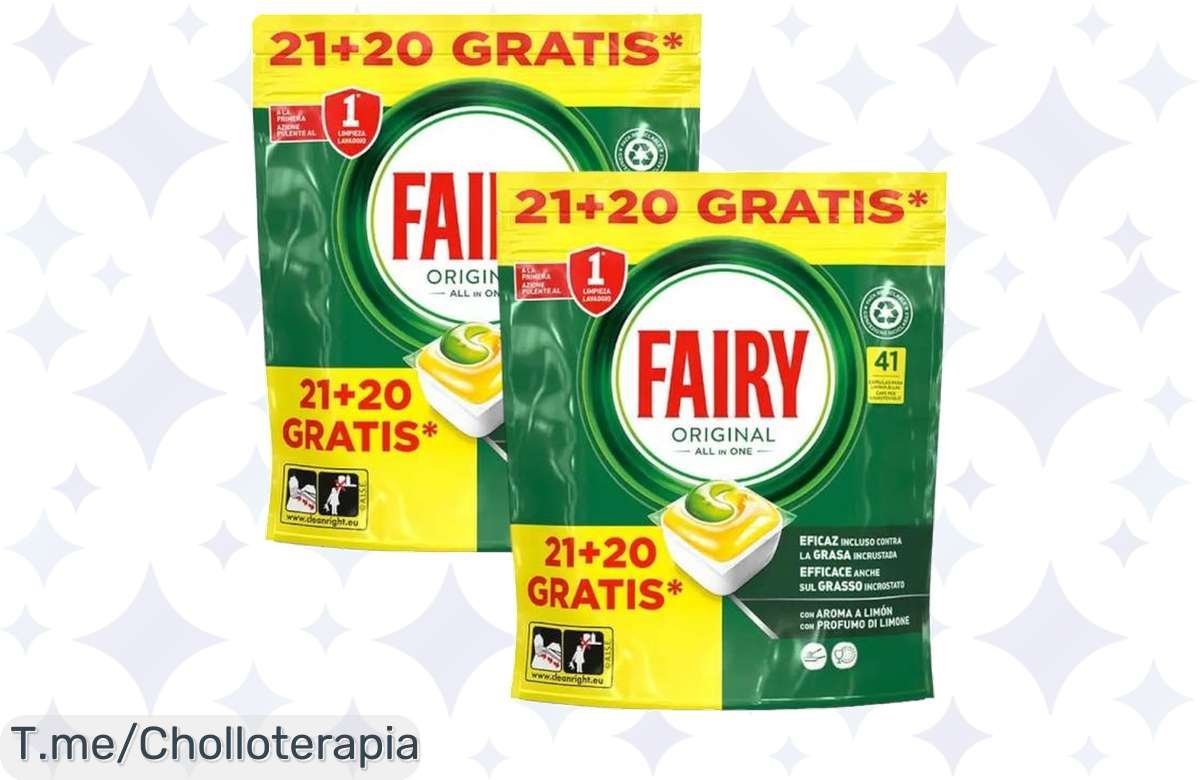 Haz que tus platos brillen con Fairy Original: Pack de 82 cápsulas a un precio loco, elimina la grasa y deja aroma fresco. ¡Aprovecha este ofertón antes de que se agote!