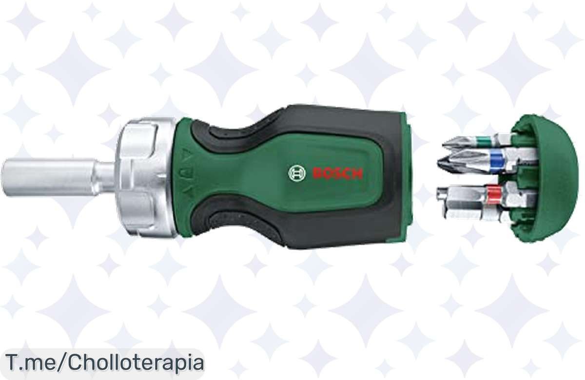 Impulsa tus reparaciones con el destornillador de carraca Bosch, un super chollo con 50 Nm de potencia y portapuntas magnético. ¡Compra ahora antes de que se agote!
