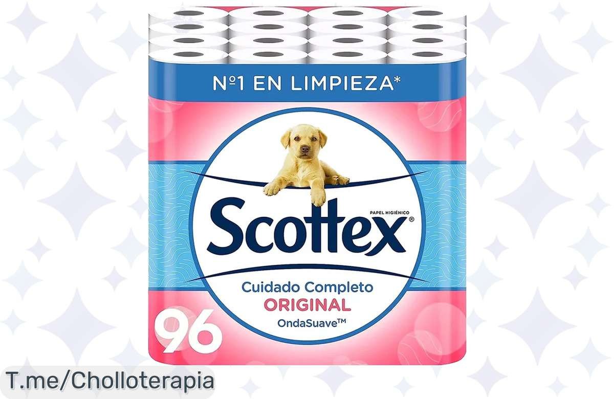 Increíble oferta en papel higiénico Scottex Original: 96 rollos de suavidad y resistencia que no puedes dejar pasar. ¡Compra ahora y aprovecha este chollo antes de que se acabe!