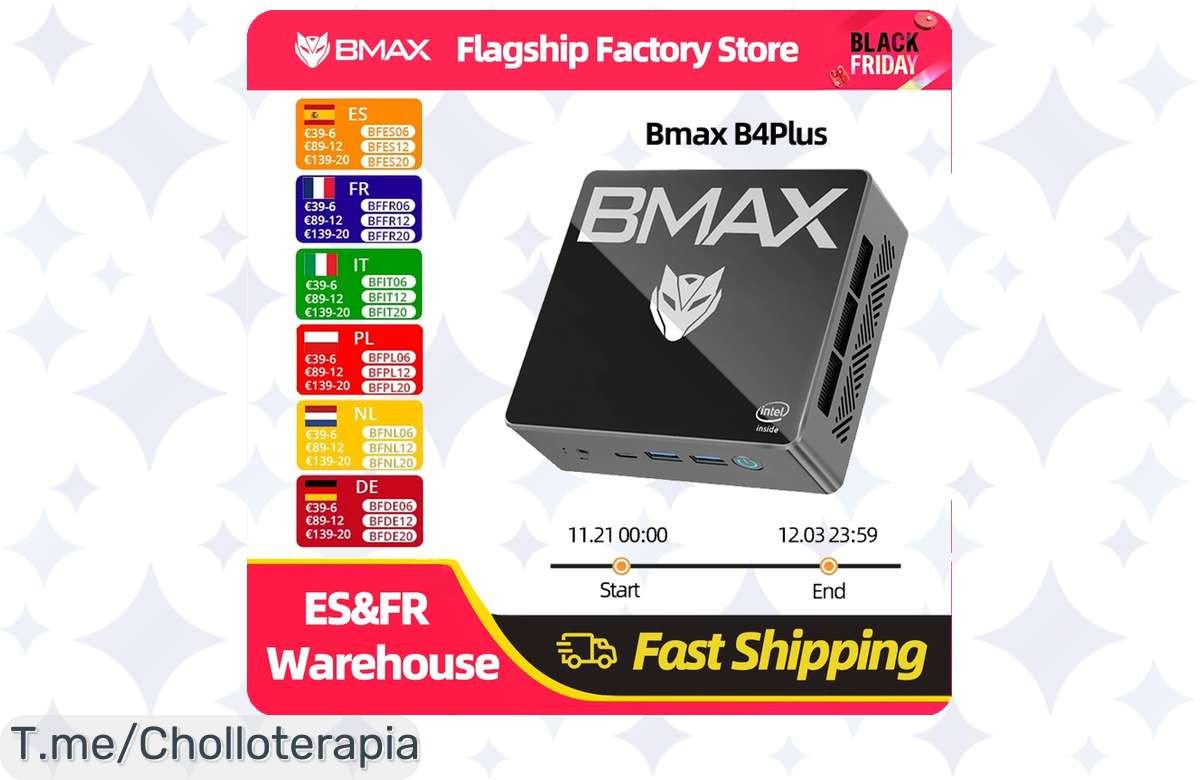La oportunidad que esperabas: BMAX B4 Plus Mini PC con Windows 11 a un precio loco, ideal para juegos y trabajo. ¡No dejes pasar este ofertón antes de que se agote!