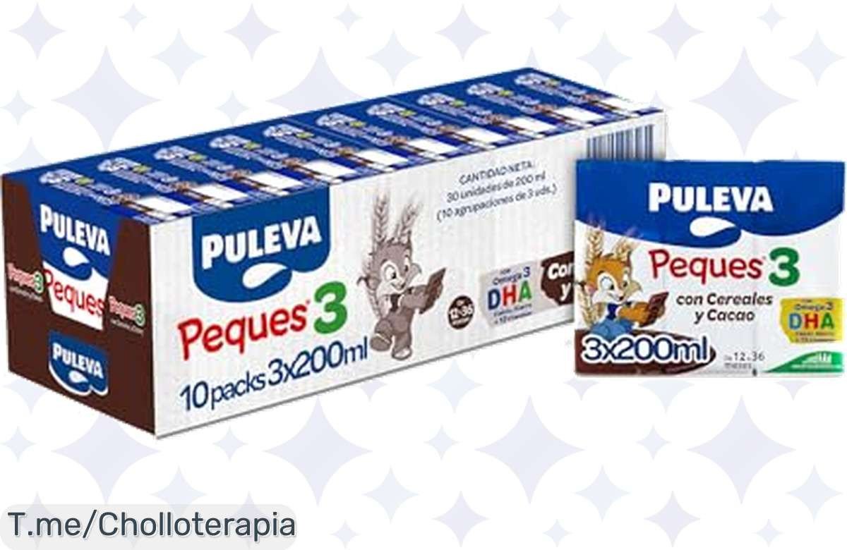 Lleva a casa Puleva Peques 3 con Cacao y Cereales al precio loco de esta oferta única, nutrientes para que crezcan fuertes y felices. ¡No te quedes sin el tuyo, stock limitado!