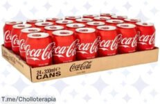 Llévate 24 latas de CocaCola o Zero a un precio loco y disfruta burbujeante felicidad en cada sorbo, ¡ofertón limitado que no puedes dejar pasar! ¡Actúa ya!