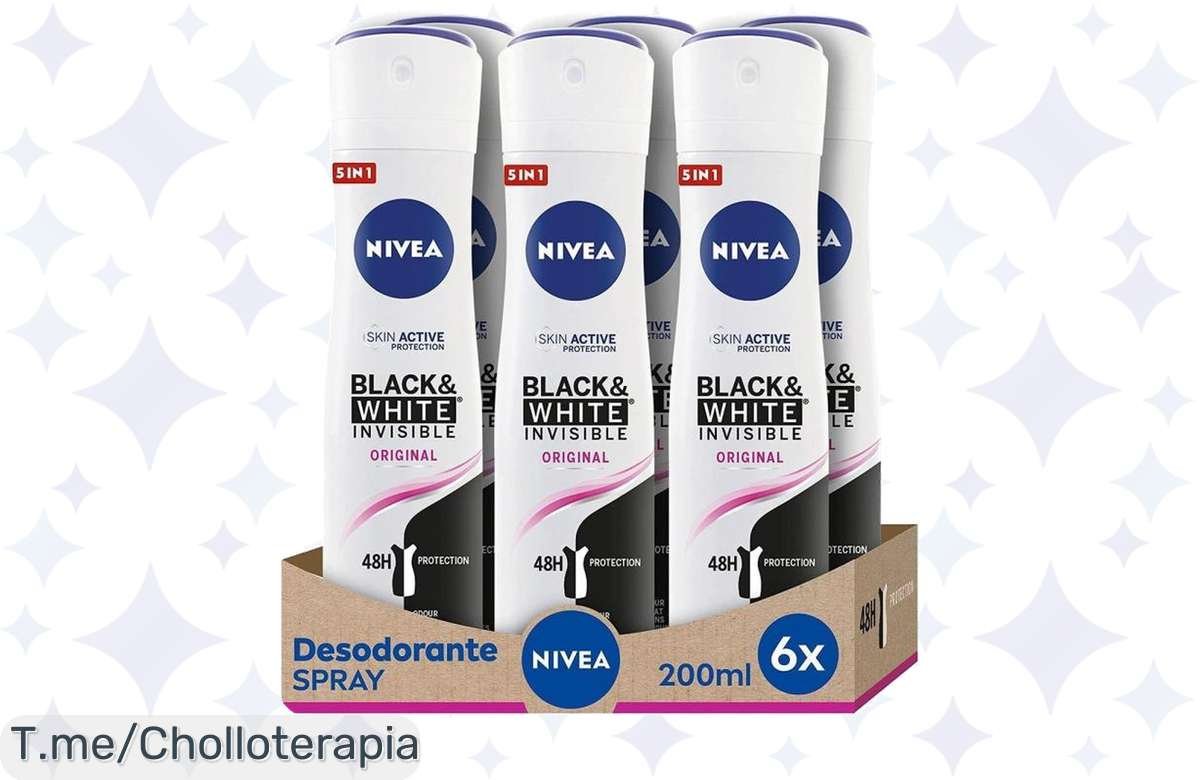 Llévate el chollazo del año con NIVEA Black & White: 6 desodorantes que dicen adiós a las manchas y te mantienen fresco todo el día. ¡Compra ya antes de que se acabe!
