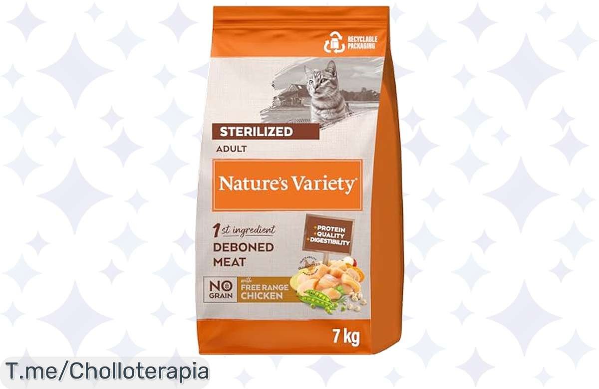 Mima a tu gato con el ofertón de Nature’s Variety, comida sin cereales que mejora su piel y pelaje. ¡No te pierdas este precio loco, actúa ya antes que se acabe!