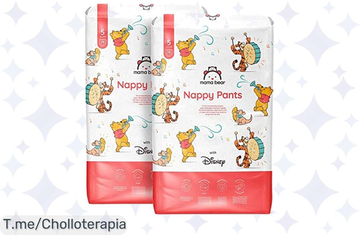 Pañales Disney Mama Bear a precio loco: protección nocturna de 12 horas y comodidad garantizada para tus peques. ¡No te quedes sin este super chollo, compra ya!