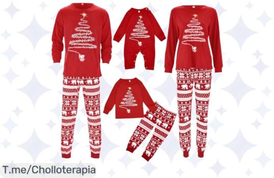 Pijamas navideños adorables para toda la familia a un precio loco, ¡disfruta de un chollazo único y cómodo! No te quedes sin el tuyo, oferta limitada