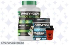 Potencia tu entrenamiento con el Pack Whey 100% Protein y Creatina ¡Super chollo de masa muscular y energía que no puedes dejar pasar! Solo por tiempo limitado, actúa ya