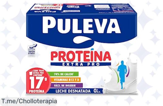 Potencia tus músculos con Puleva Proteína Extra: 16g de fuerza, calcio y vitaminas al mejor precio loco ¡No te pierdas este super chollo antes que se agote!