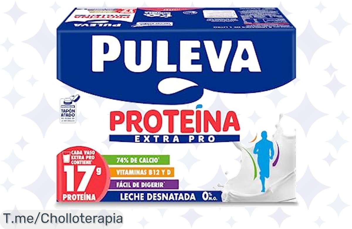 Potencia tus músculos con Puleva Proteína Extra: 16g de fuerza, calcio y vitaminas al mejor precio loco. ¡No te pierdas este super chollo antes que se agote!
