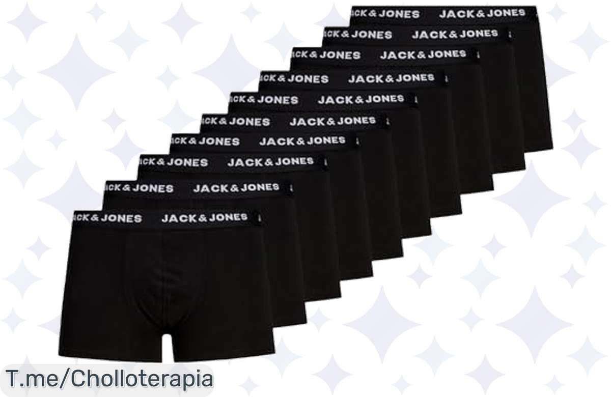 Renueva tu estilo con los calzoncillos bóxer Jack & Jones: 10 piezas, confort sin rozaduras y un descuentazo que no verás de nuevo. ¡Compra ya antes de que se acabe!